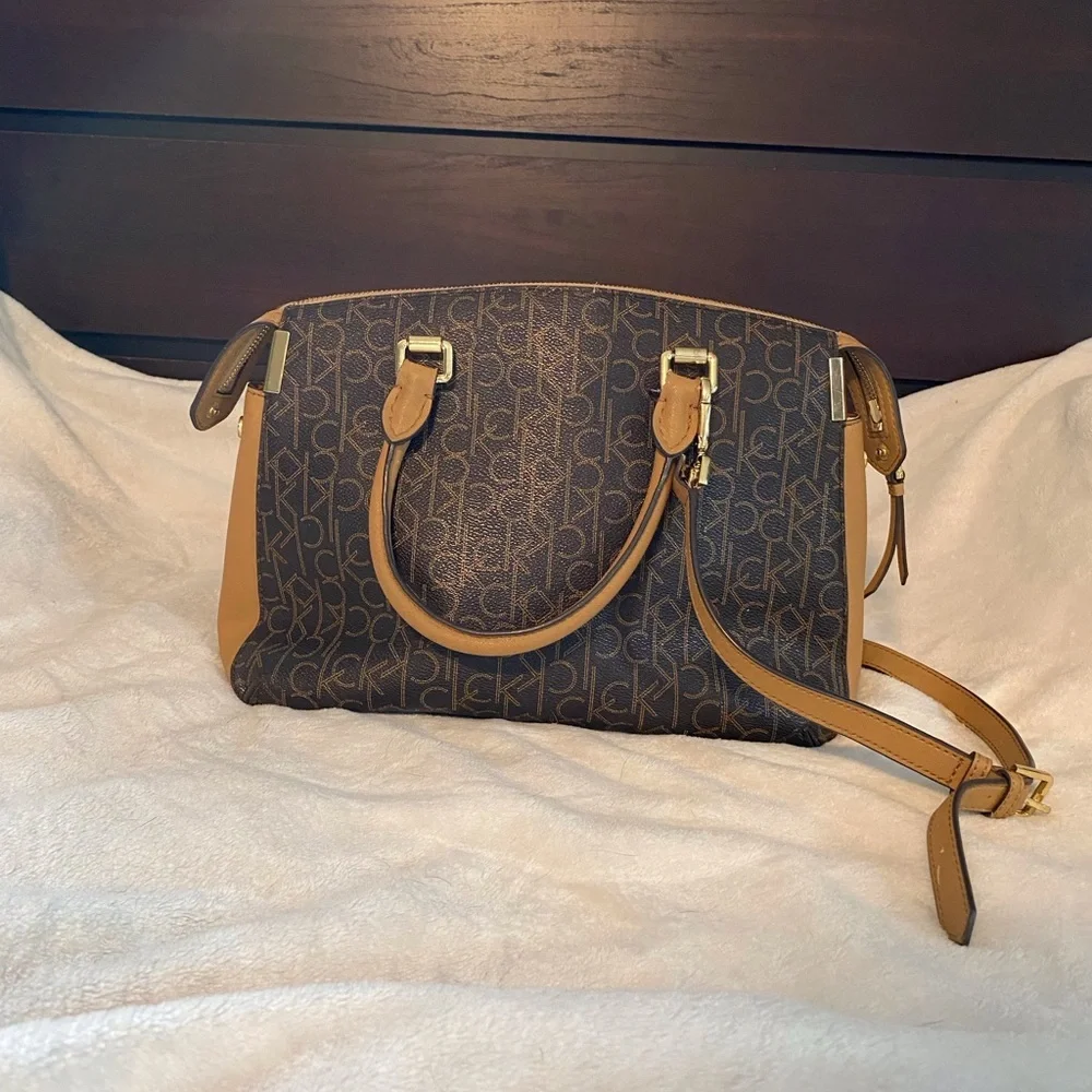 Calvin Klein‎ Tan and Brown Satchel